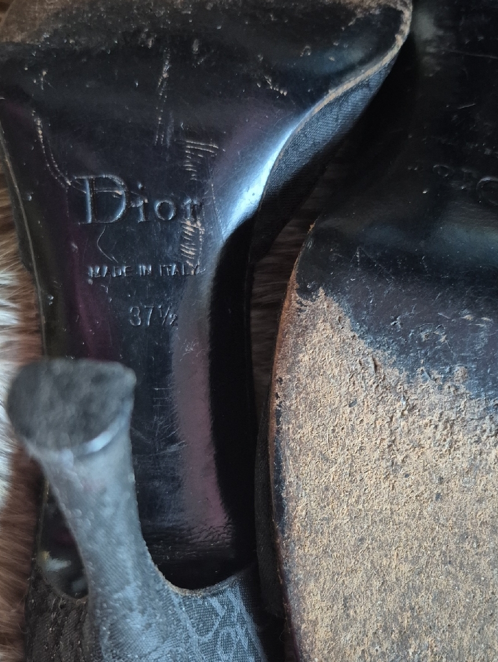 Vintage Christian Dior monogramed Mules Featuring Paddlock and Key Charm 7 (US) - Picture 4 of 6